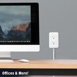 As Seen On TV Presto Plug 2-Outlet 2-USB Outlet Extender with 4' Cord ...