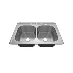 Sinber 33 Drop in Double Bowl Kitchen Sink with 304 Stainless Steel  HT3322D-S-9