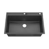 Karran Drop-In 33" Brown Quartz 1-Hole Double Bowl Kitchen Sink