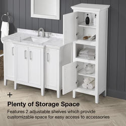 OVE Decors Carina 20''W x 14-1/2"D x 60"H White Linen Cabinet at Menards®