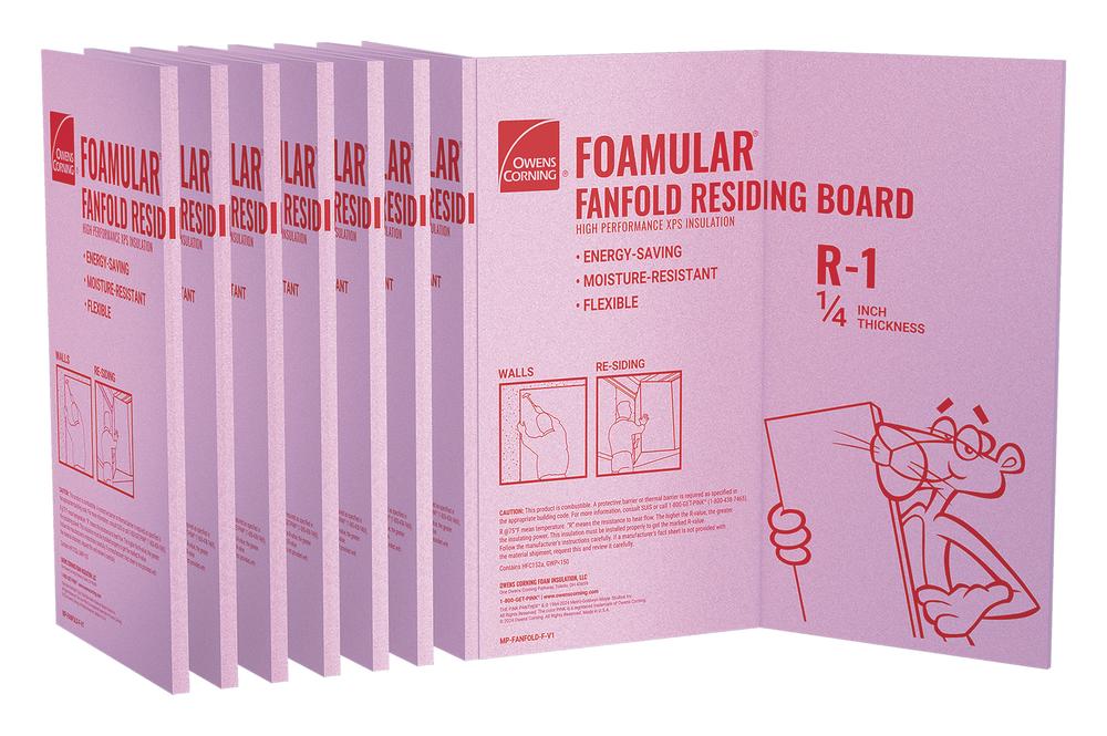 Owens Corning® FOAMULAR® R-1 Extruded Polystyrene Foam Fanfold Underlayment Insulation 1/4 Owens Corning® FOAMULAR® R-1 Extruded Polystyrene Foam Fanfold Underlayment Insulation 1/4