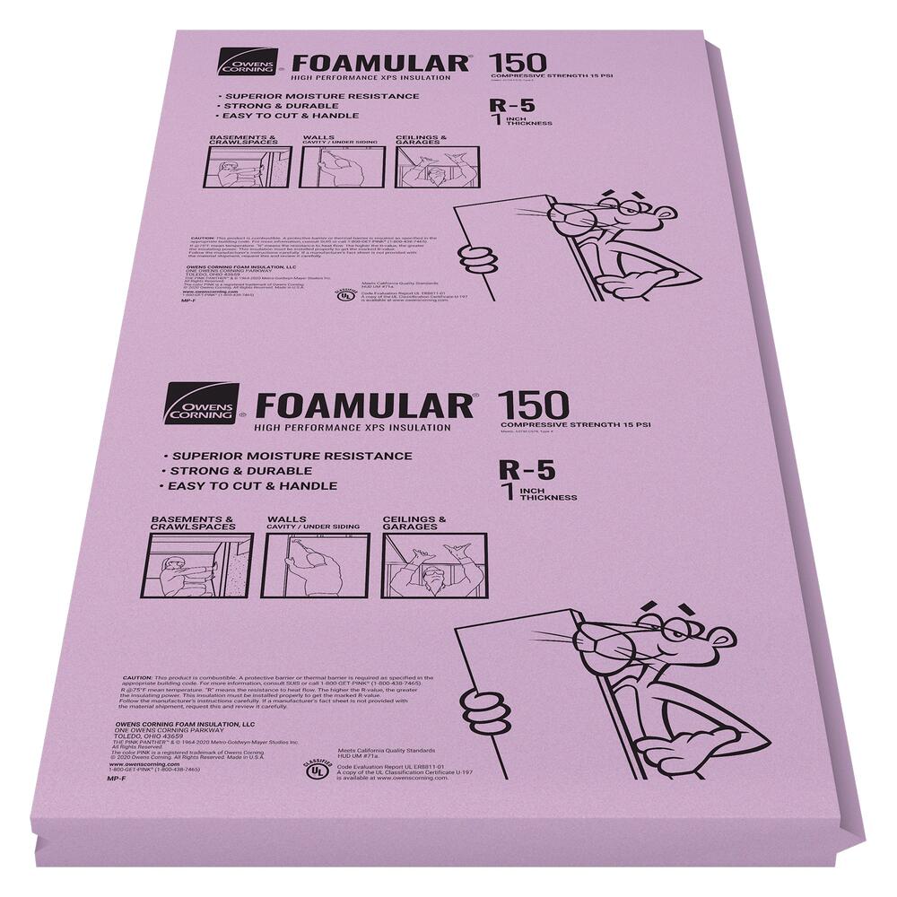 Owens Corning® FOAMULAR® 250 (25 psi) R-4 Extruded Polystyrene Foam Board Insulation 3/4 Owens Corning® FOAMULAR® 250 (25 psi) R-4 Extruded Polystyrene Foam Board Insulation 3/4