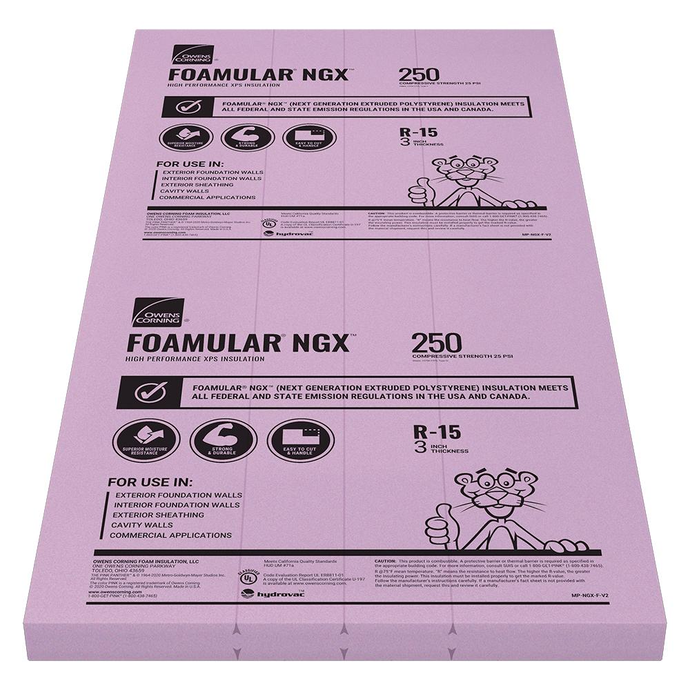 Owens Corning® FOAMULAR® 250 (25 psi) R-15 Extruded Polystyrene Foam Board Insulation 3 Owens Corning® FOAMULAR® 250 (25 psi) R-15 Extruded Polystyrene Foam Board Insulation 3
