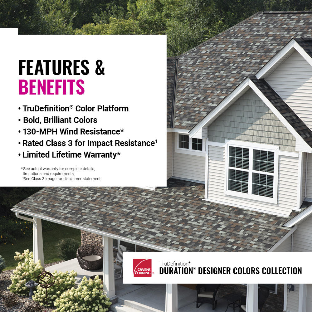 Owens Corning® TruDefinition® Duration® Designer Black Sable Architectural Roofing Shingles (32.8 sq. ft.)