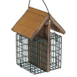 Enchanted Garden® Metal Roof Double Suet Cage Bird Feeder at Menards®