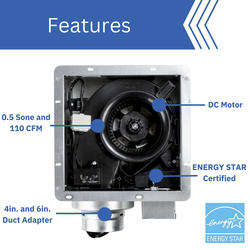 Panasonic® Whisper Suite™ Touchless 110 CFM Ceiling Exhaust Bath Fan at ...