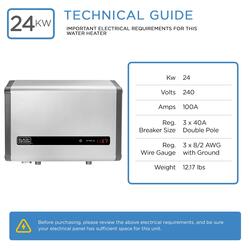 BLACK+DECKER Pro 240-Volt 24-kW-kW 5-GPM Tankless Electric Water Heater in  the Water Heaters department at