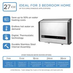 Black + Decker BD-27-DWH 27kW 5.3GPM Tankless Electric Water Heater