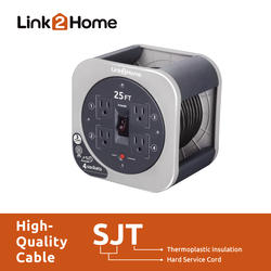 Link2Home 25' 16/3 4-Outlet Gray Cord Reel at Menards®