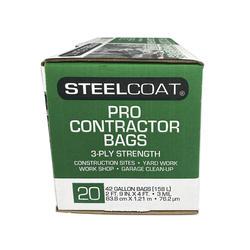 Contractor Trash Bags, Twist Ties, Clear, 3 Mil, 42 Gallons, 20-Ct.