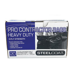 Dry It Center  Steelcoat 42 Gallon Clear Contractor Bags 20ct 3 Mil - Dry  It Center