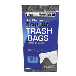 Steelcoat® 13 Gallon Flap Tie Recycling Trash Bags - 30 count at