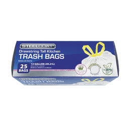Steelcoat® 13 Gallon Flap Tie Trash Bags - 50 count at Menards®