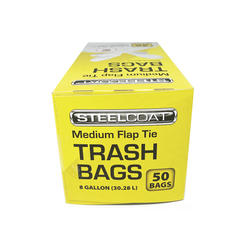 Steelcoat® 13 Gallon Flap Tie Recycling Trash Bags - 30 count at