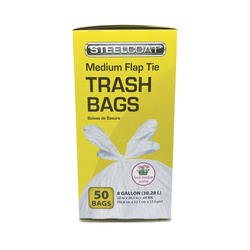 Steelcoat® Fresh Meadow 8 Gallon Flap Tie Trash Bags - 50 count at Menards®
