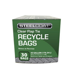 Steelcoat® 45 Gallon Flap Tie Recycling Trash Bags - 30 count at Menards®
