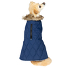 Petrageous® Navy Faux Fur Quilted Pet Coat - Medium