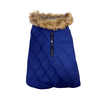 Petrageous® Navy Faux Fur Quilted Pet Coat - Medium