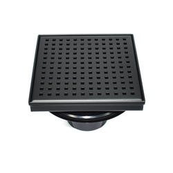 4~ Tile-In Square Shower Drain in Matte Black DT062412-BL