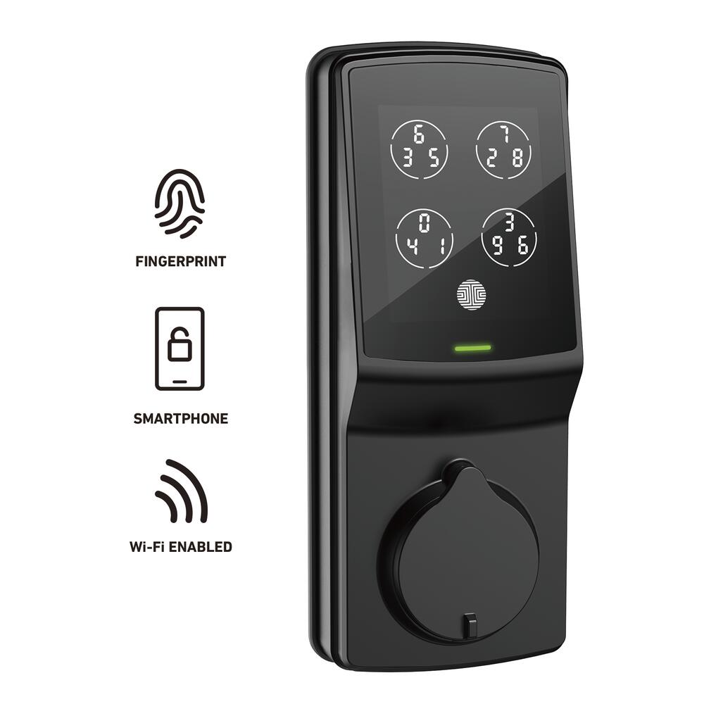 Lockly® Matte Black Secure Pro Biometric Smart Wi-Fi Entry Electronic Door Deadbolt