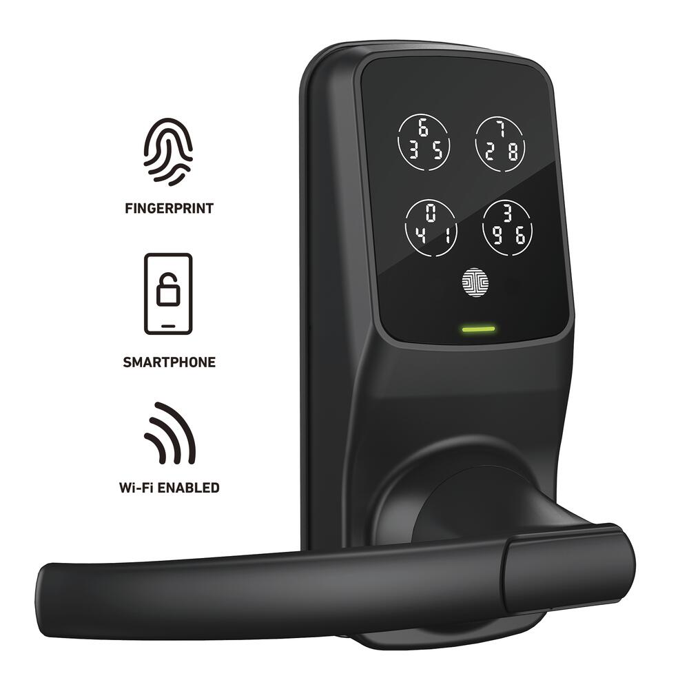 Lockly® Matte Black Secure Pro Biometric Smart Wi-Fi Electronic Door Lever