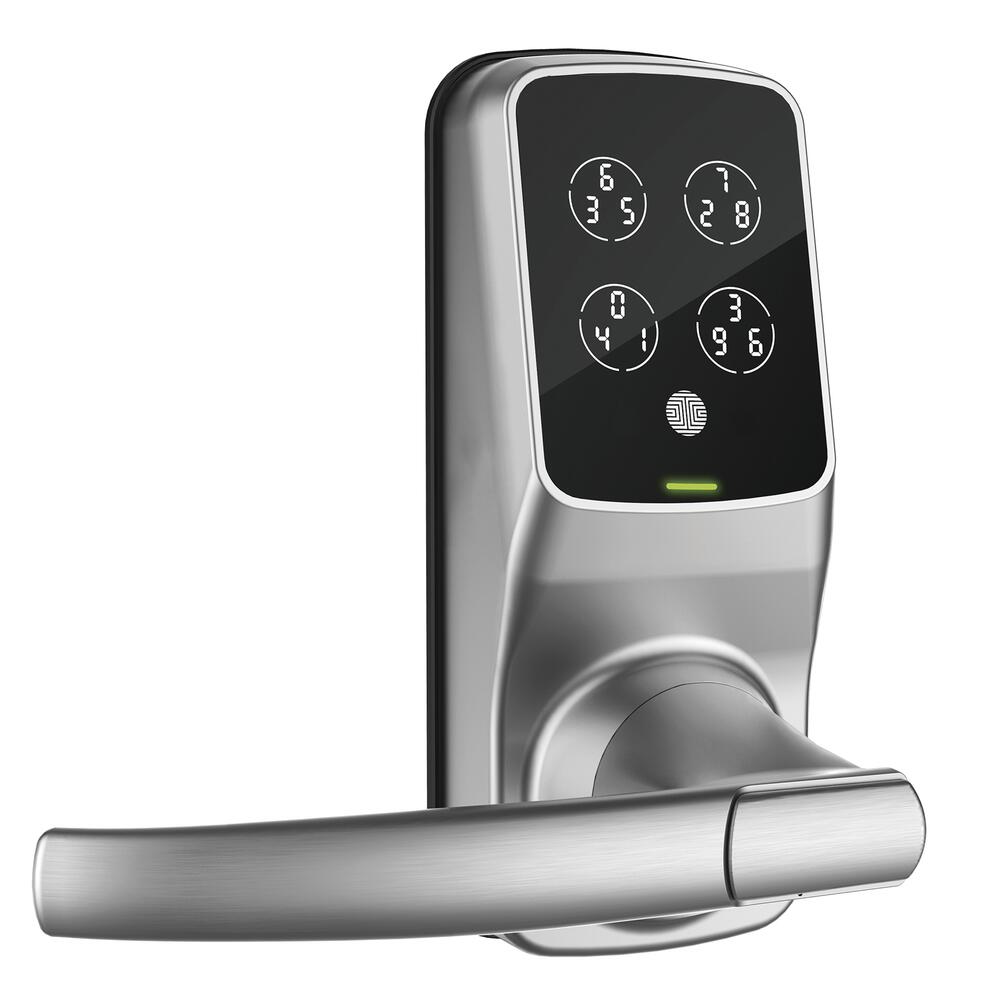 Lockly® Satin Nickel Secure Plus Biometric Bluetooth Electronic Door Lever