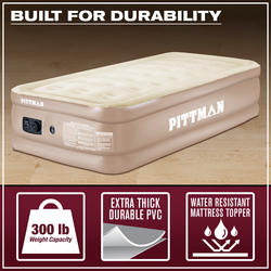 Pittman Twin Comfort Never Leak Double High Air Mattress with Built-in