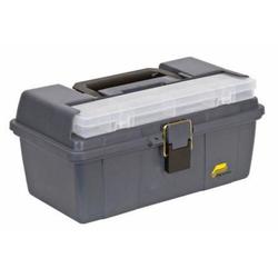 Edward Tools Plastic Tool Box with Handle - 16” Heavy Duty Organizer Box  with Removable Organizer Tray and Handle - Locking Lid - Clear Easy Access