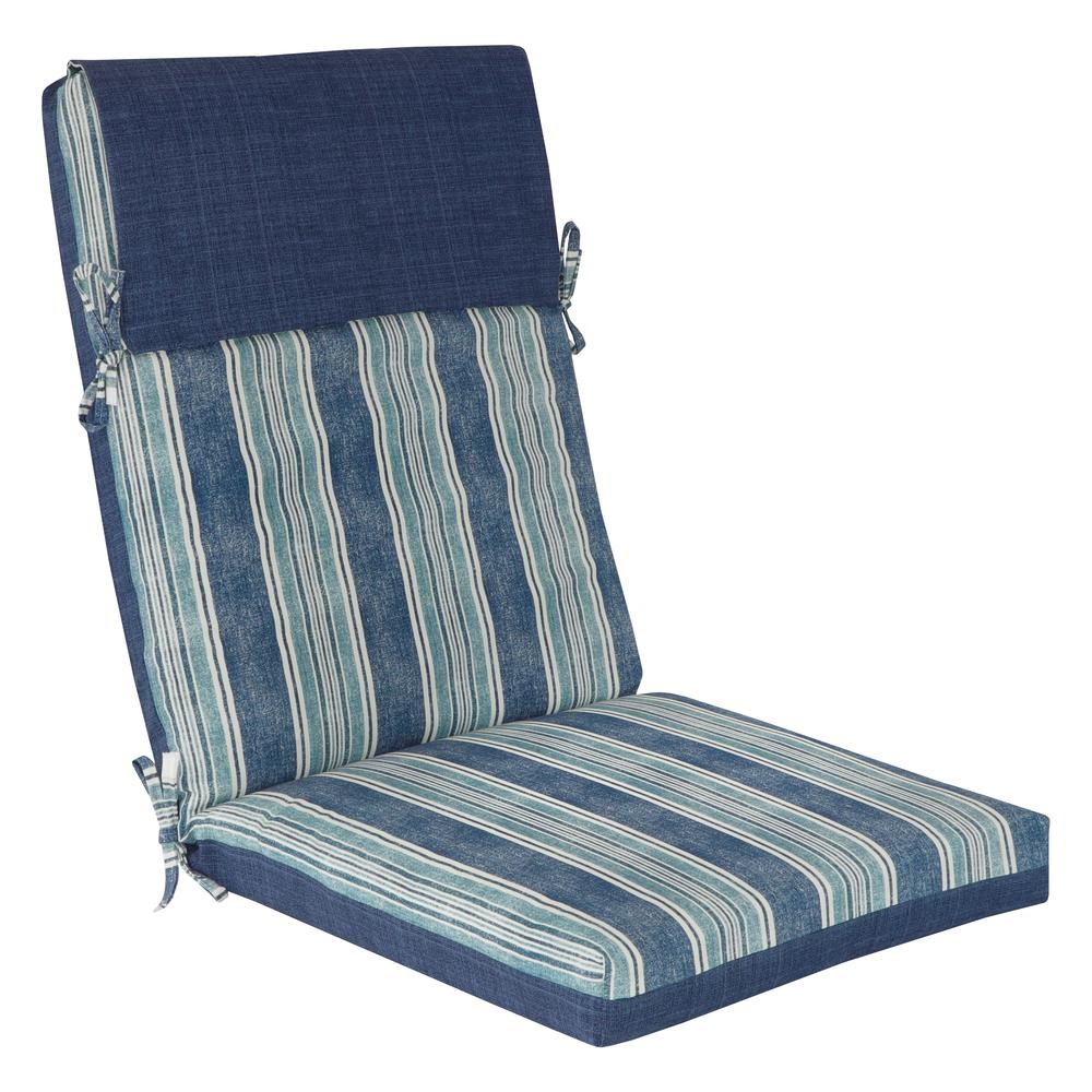 Backyard Creations LaFayette Stripe Reversible Patio Chair Cushion