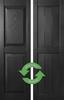 Shutters By Design 14-1/2"W x 59"H Black Vinyl Reversible Raised/Rustic Panel Exterior Shutters - 1-Pair