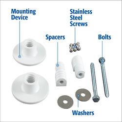 "The Solid Mount" Grab Bar Installation Kit For Fiberglass Shower Walls - USA Made