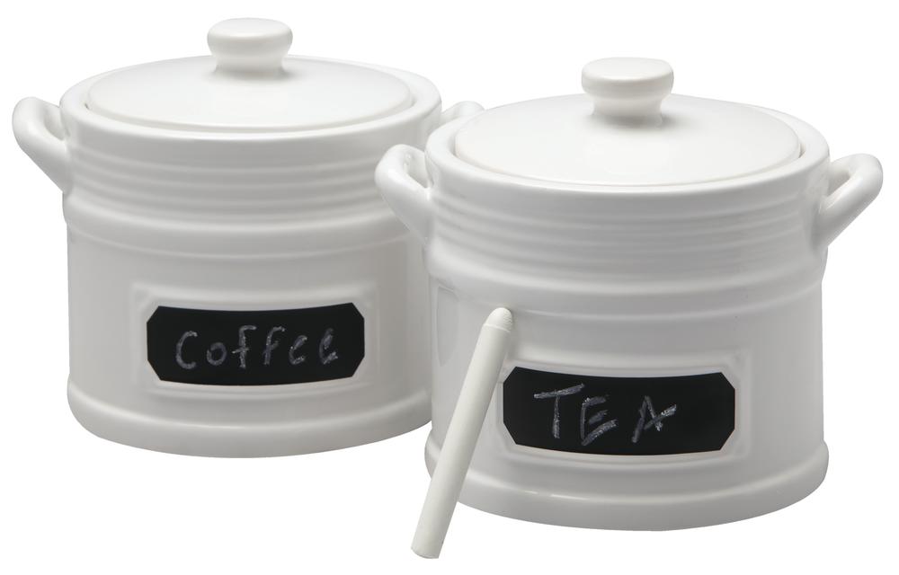 Choice Prep Kitchen Goods Set of 2 Ceramic Canisters with Lids