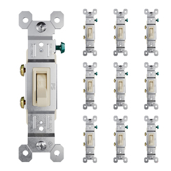 Legrand® TradeMaster® 15 Amp Single Pole Ivory Toggle Light Switch