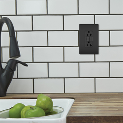 Legrand® radiant® 20 Amp Black Tamper-Resistant GFCI Decorator