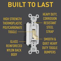Legrand® 15 Amp 1 Pole Ivory Toggle Light Switch at Menards®