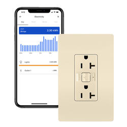 Legrand adorne with Netatmo 20 Amp Smart Duplex Outlet, Graphite