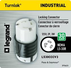 Legrand® Pass & Seymour® Turnlok® Black/White 30-Amp 125-Volt NEMA