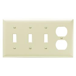 PAS SP38-LA COMBINATION OPENING 3 TOGGLE SWITCH & 1 DUPLEX RECEPTACLE FOUR-GANG LIGHT ALMOND