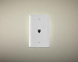 Click Definity Metal White Single Telephone Outlet Cover Plate SCP120MW