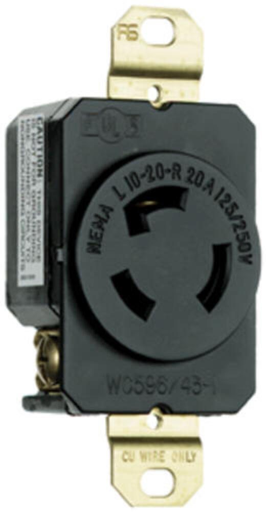 Legrand Turnlok 20 Amp Single Locking Outlet - Black Legrand Turnlok 20 Amp Single Locking Outlet - Black