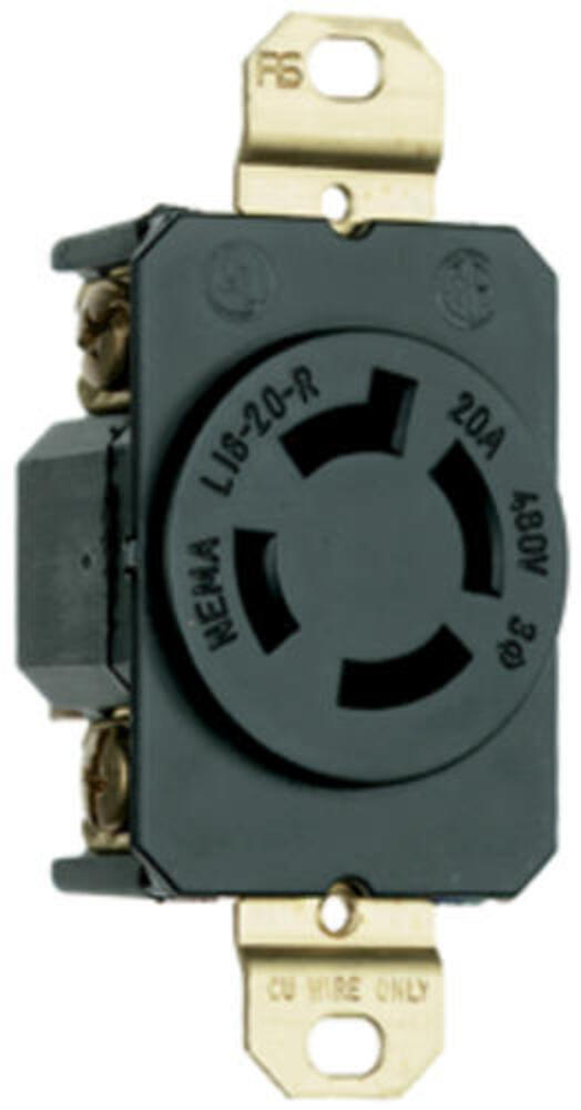 Legrand Turnlok 20 Amp Single Locking Outlet - Black Legrand Turnlok 20 Amp Single Locking Outlet - Black