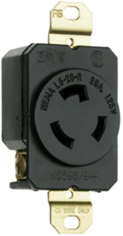 Legrand Turnlok 20 Amp Single Locking Outlet - Black Legrand Turnlok 20 Amp Single Locking Outlet - Black