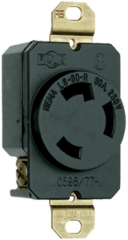 Legrand 30 Amp Self-Grounding Locking Single Outlet Receptacle - Black Legrand 30 Amp Self-Grounding Locking Single Outlet Receptacle - Black