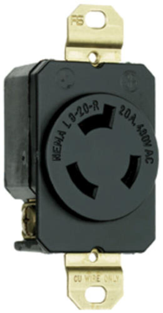 Legrand Turnlok 20 Amp Single Locking Outlet - Black Legrand Turnlok 20 Amp Single Locking Outlet - Black