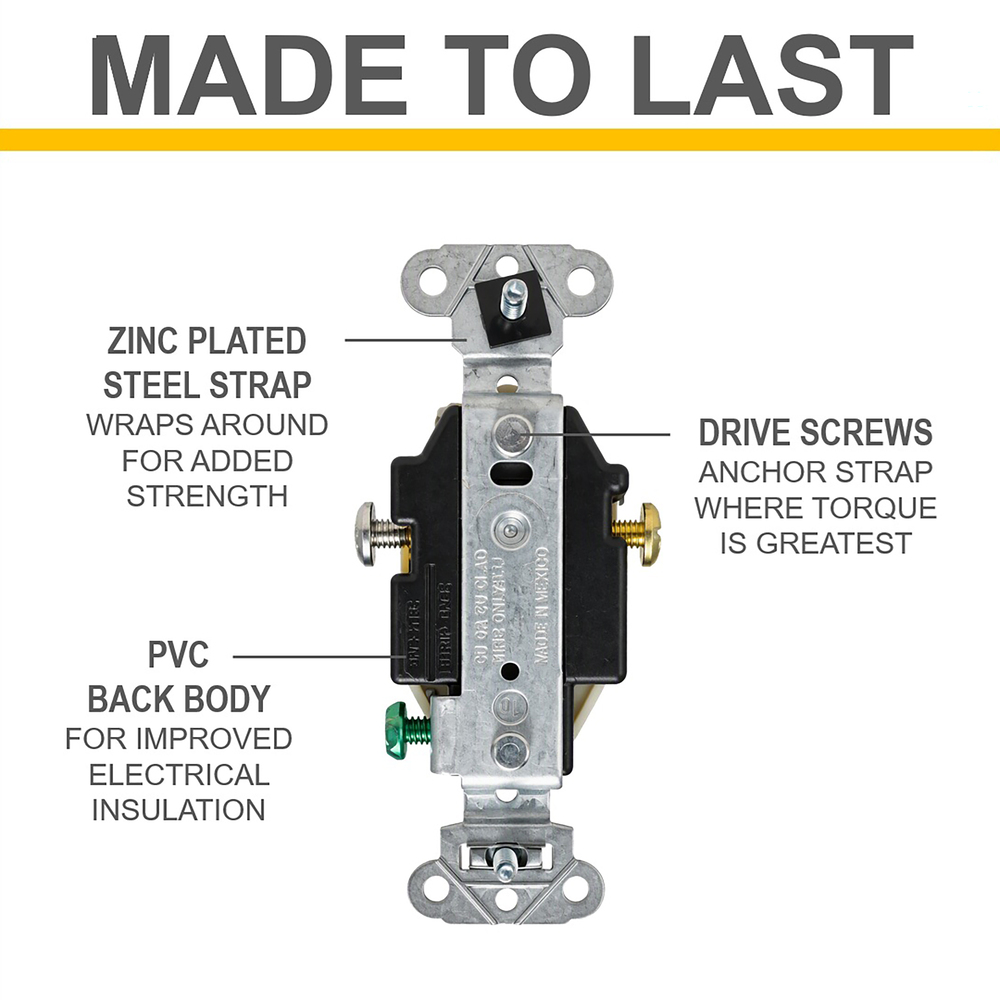 Legrand® 20 Amp White Tamper-Resistant Heavy-Duty Single Outlet at