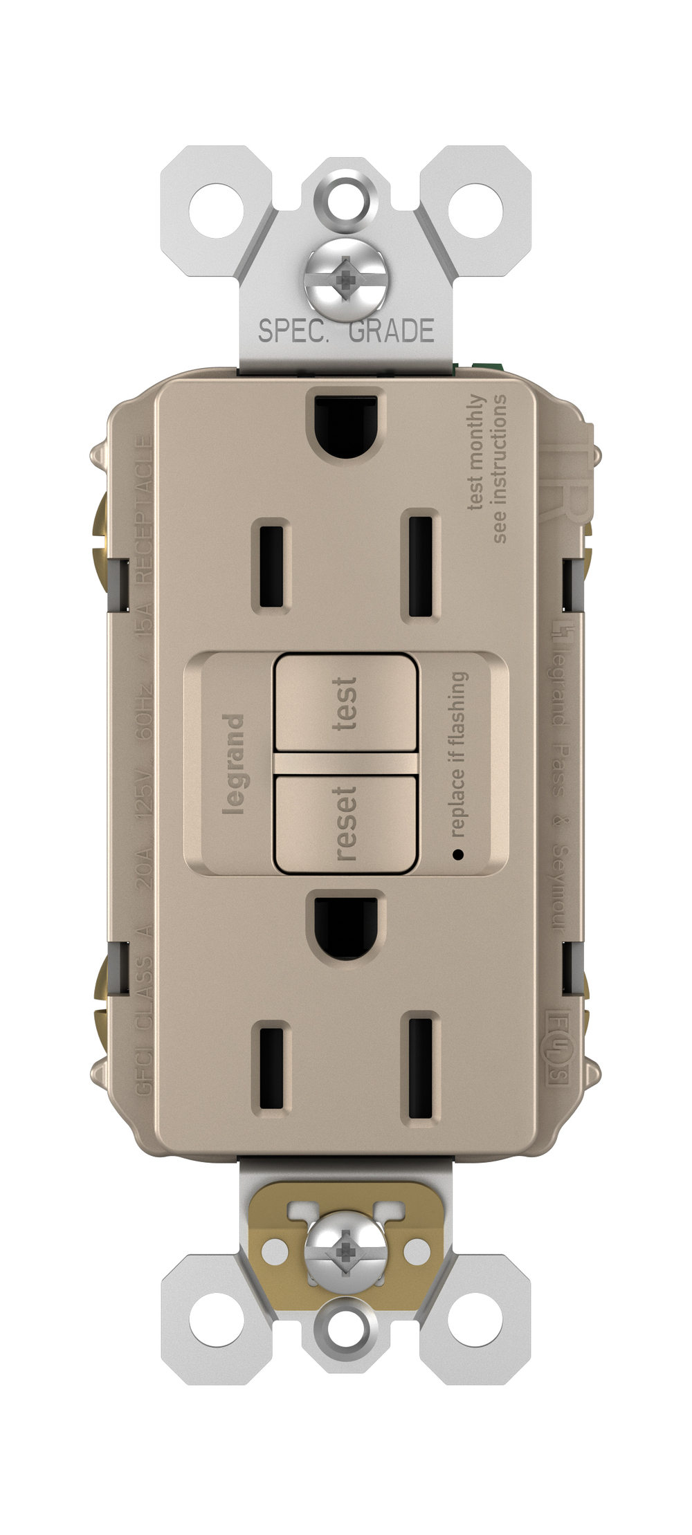 Legrand® radiant® 15 Amp Nickel Tamper-Resistant GFCI Decorator