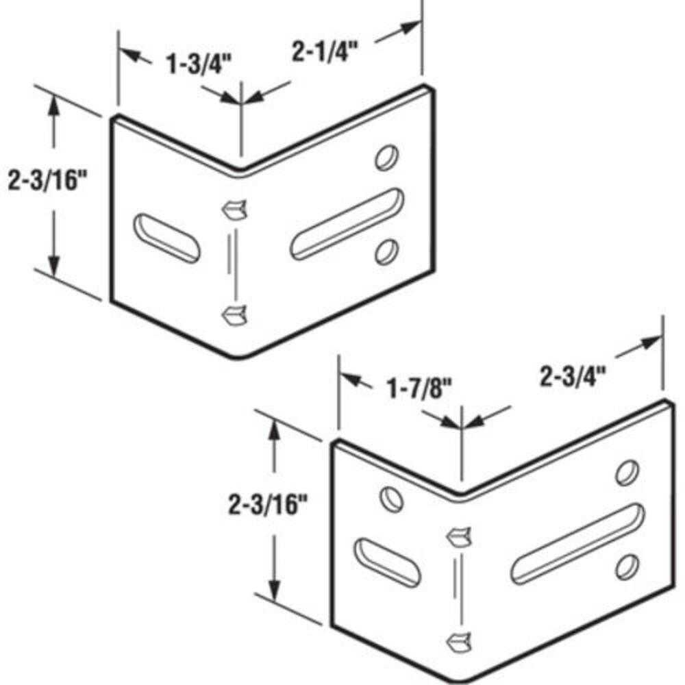 Prime-Line 2-3/16 in. W X 2-1/4 & 2-3/4 in. L Steel Bracket Prime-Line 2-3/16 in. W X 2-1/4 & 2-3/4 in. L Steel Bracket