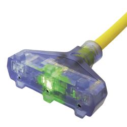 Prime 25' 12/3 Heavy-Duty Amp Detection 3-Outlet Outdoor Extension