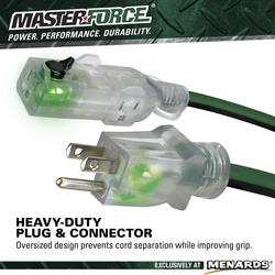 Masterforce™ 25' 12/3 3-Outlet Heavy-Duty Locking Outdoor Extension Cord