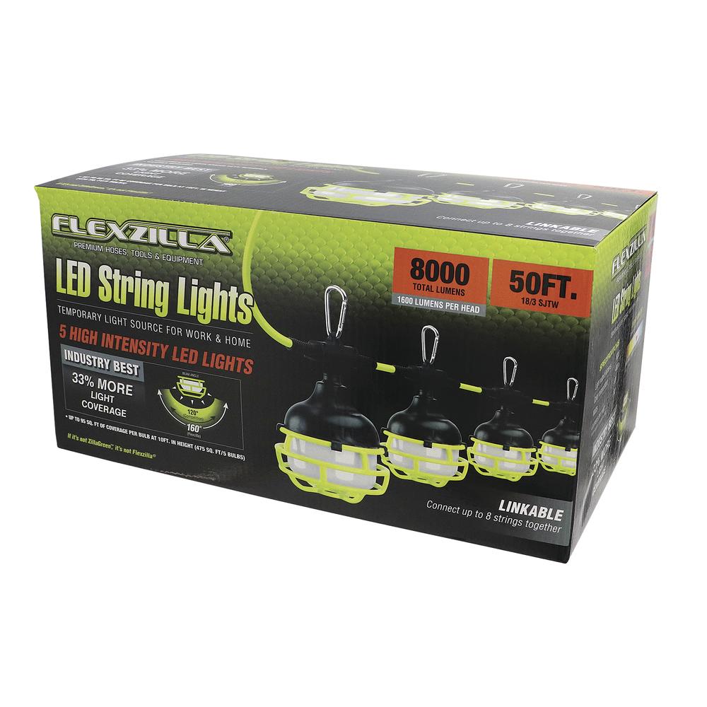 Flexzilla™ 50' 5-Light 8000 Lumen LED String Light at Menards®